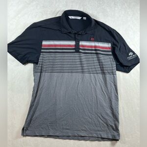 Travis Mathew Poppy Hills Pebble Beach California Size Large Classic Stripe Polo
